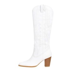 NWT Tall white cowboy boots